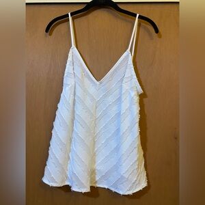Free People White Textured Tank Top